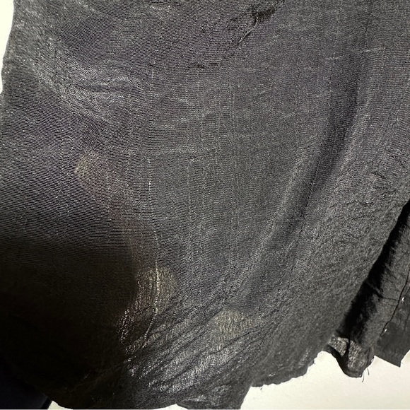 Black Button-Up Silk Tunic - Picture 6 of 10